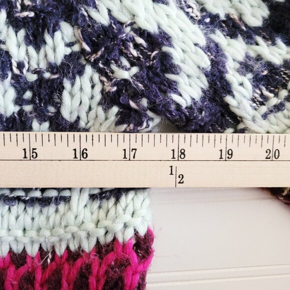 Free People Fair Isle Sweater Small Multicolor Wool Alpaca Mohair Chunky Knit - Picture 4 of 10